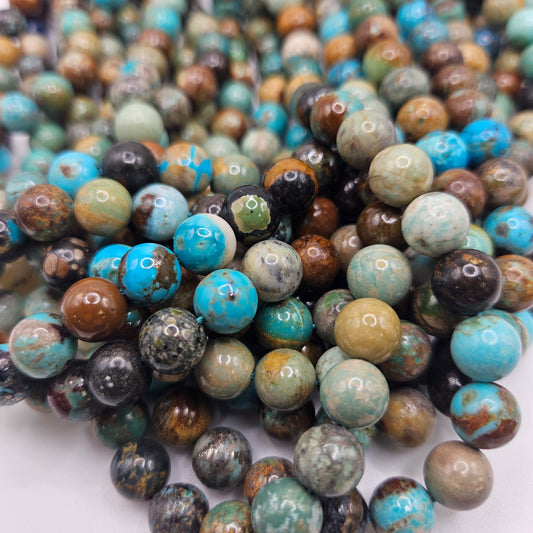 9mm Turquoise Round Bead Strand.