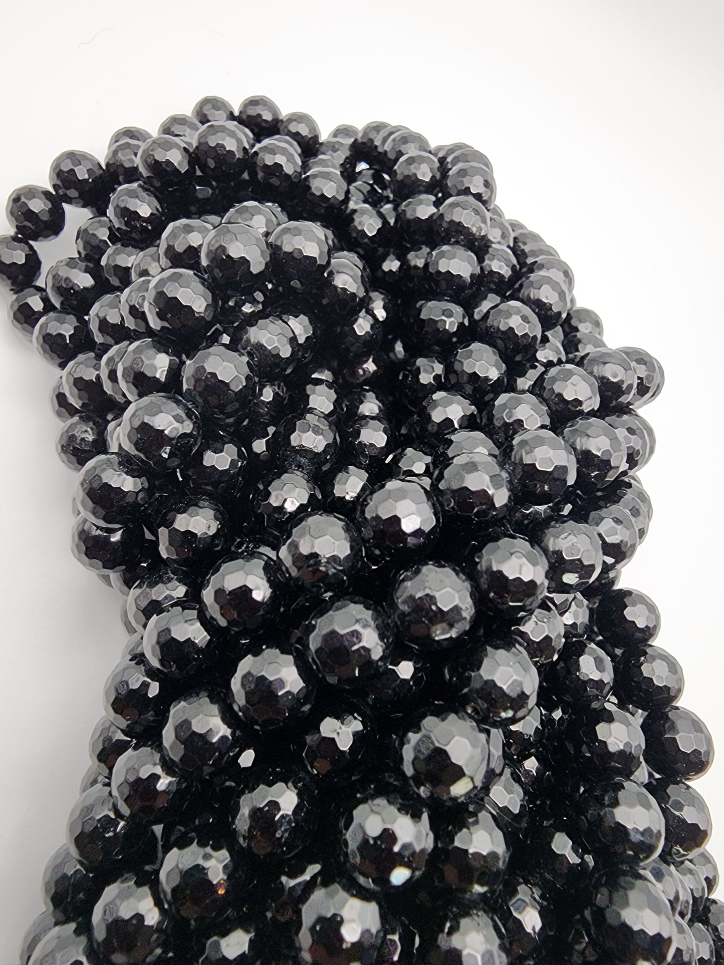 9mm Black Tourmaline Faceted.