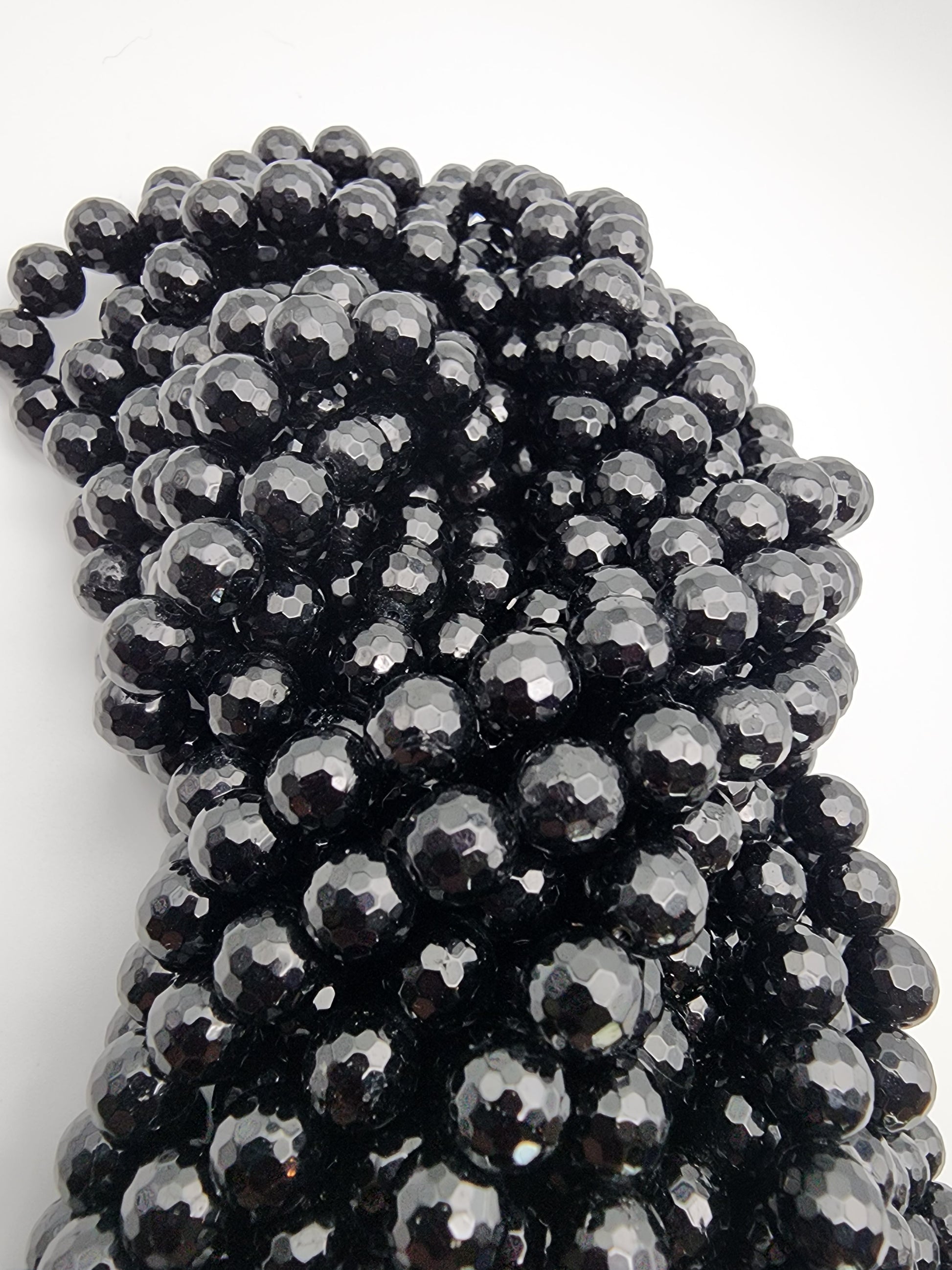 9mm Black Tourmaline Faceted.
