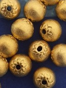 9mm Small Round Bead w/ Floral Design near the Holes