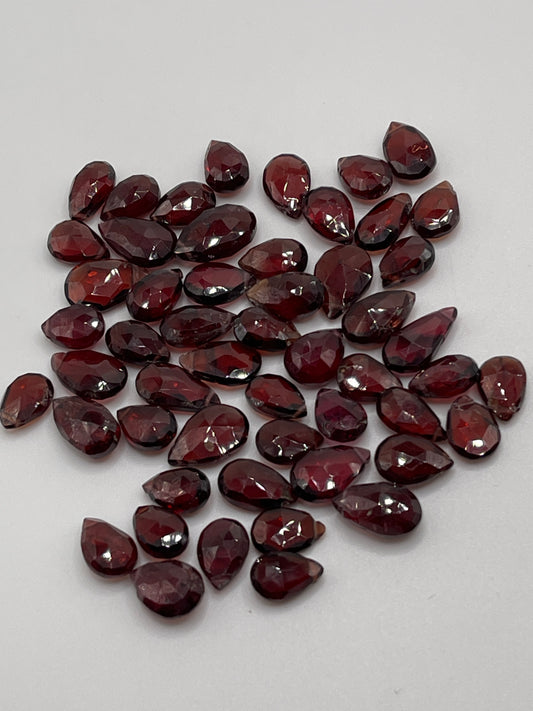 AA Garnet Faceted Top Drill Teardrop Single.