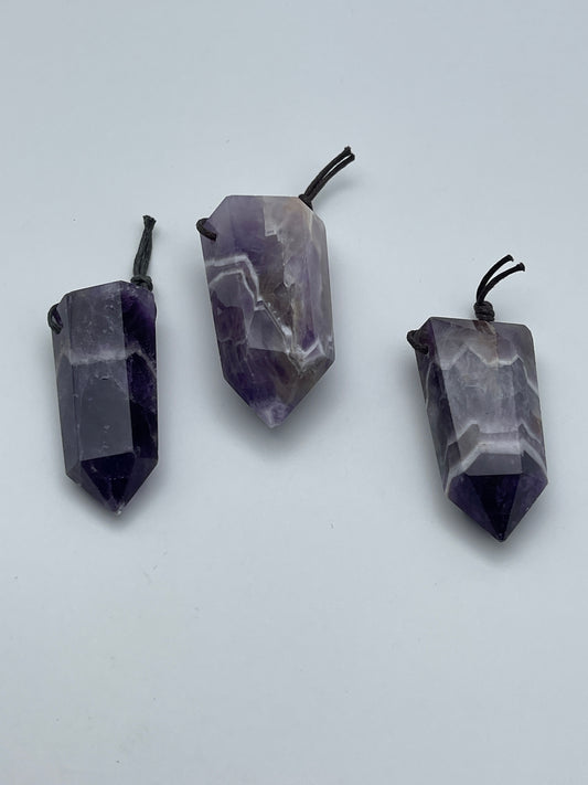 Amethyst Chevron Point Pendant Sold Individually.