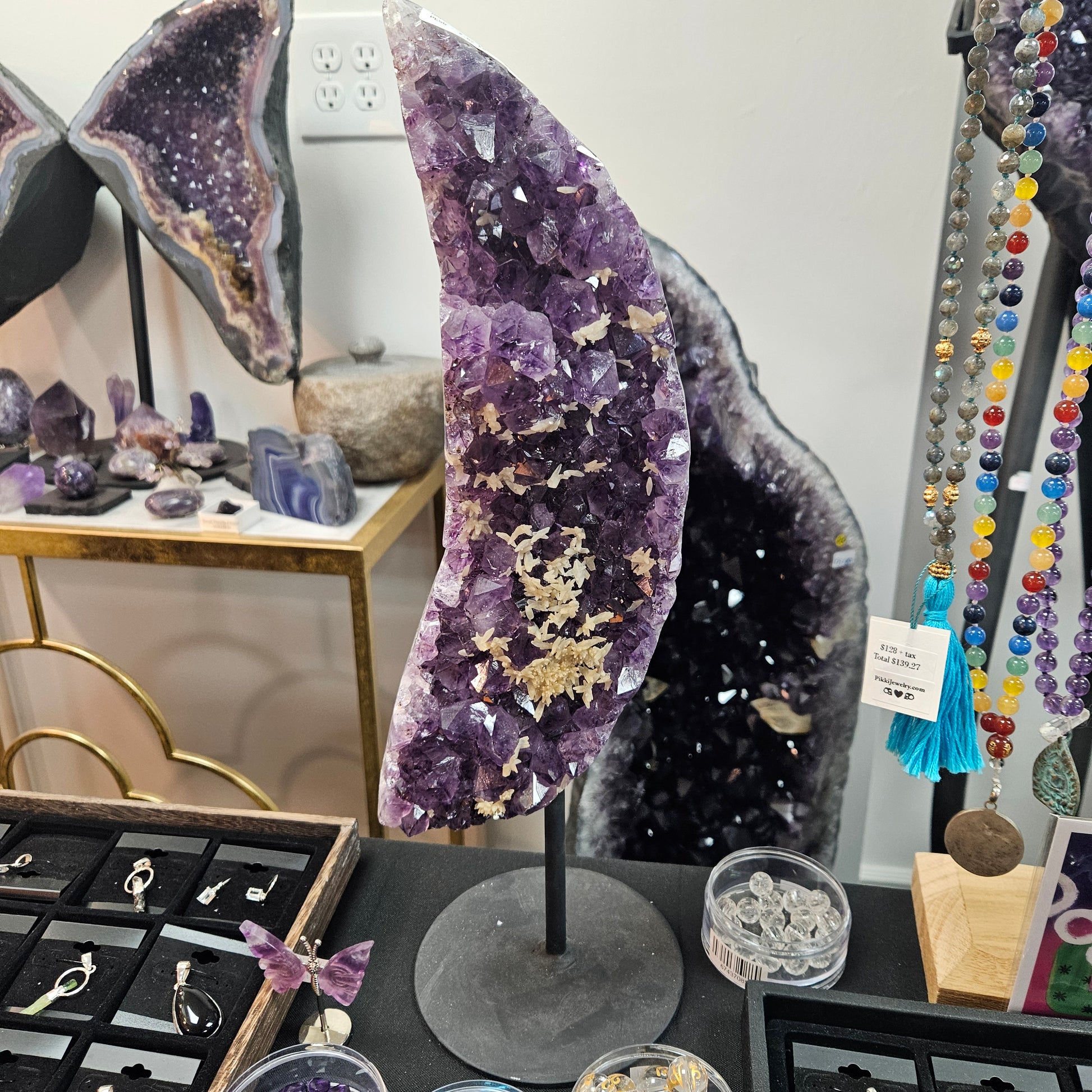 Amethyst Moon on Stand 16 inch.