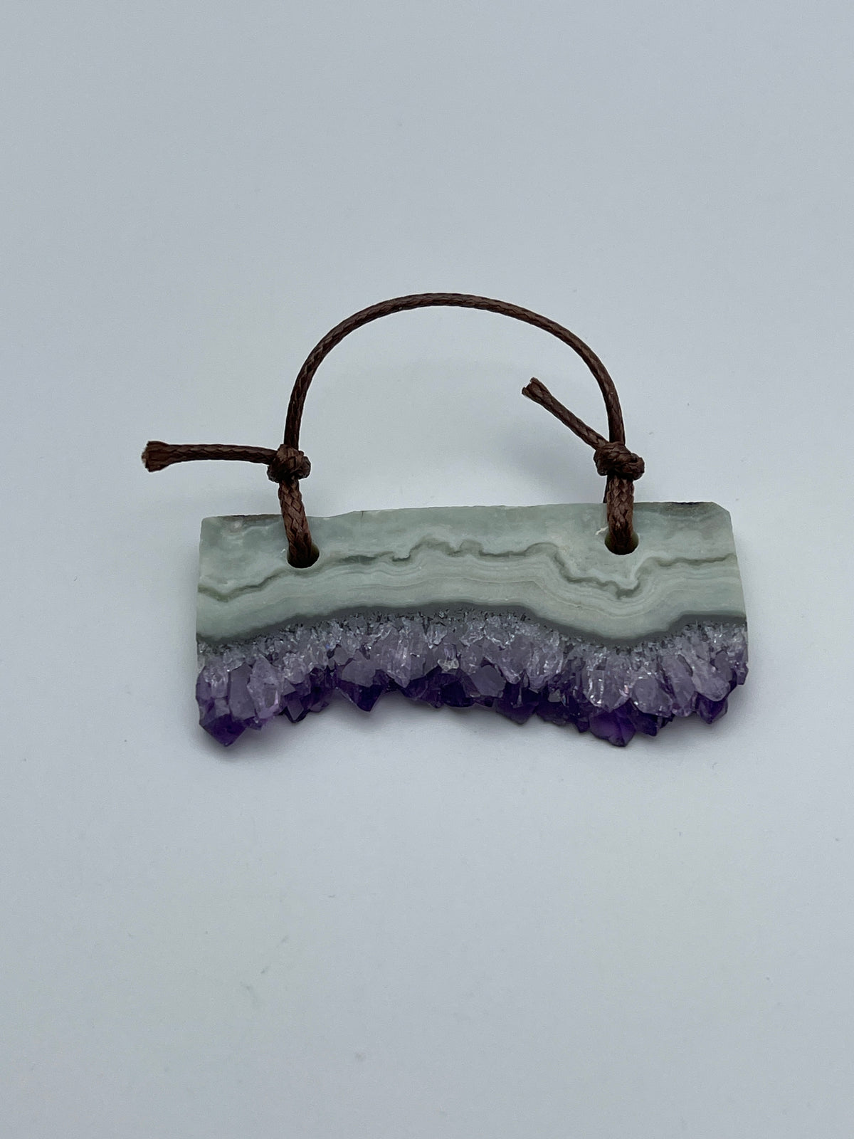 Amethyst Stalactite Slice Two Hole Pendant 56.99.