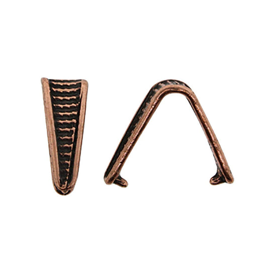 Antique Copper Plated Pinch Bail 8mm.