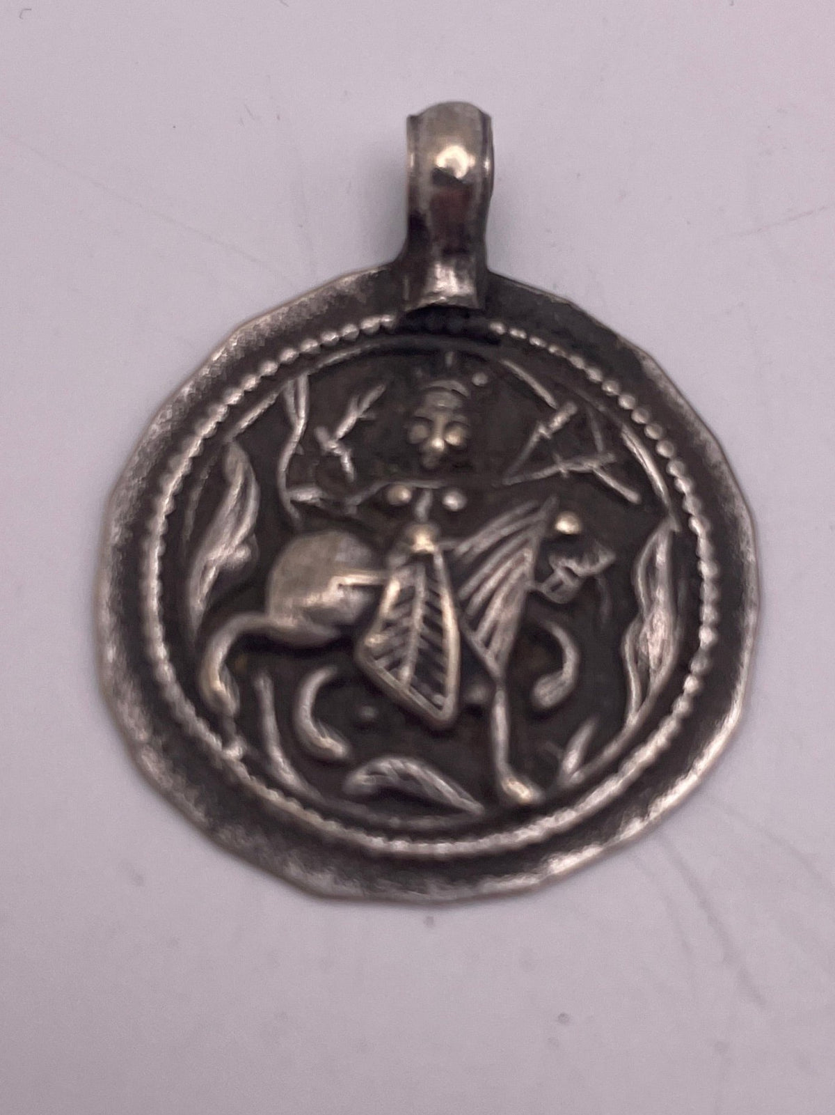 Antique Indian Silver Goddess Pendant.