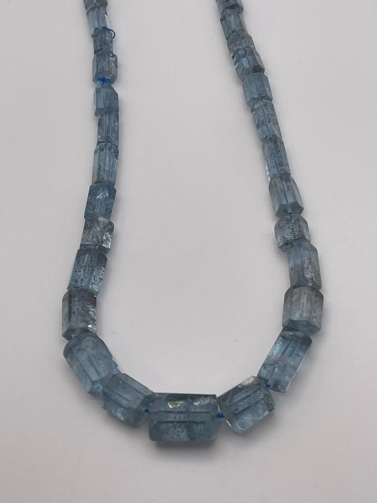 Aquamarine Barrel AAA Bead Strand.