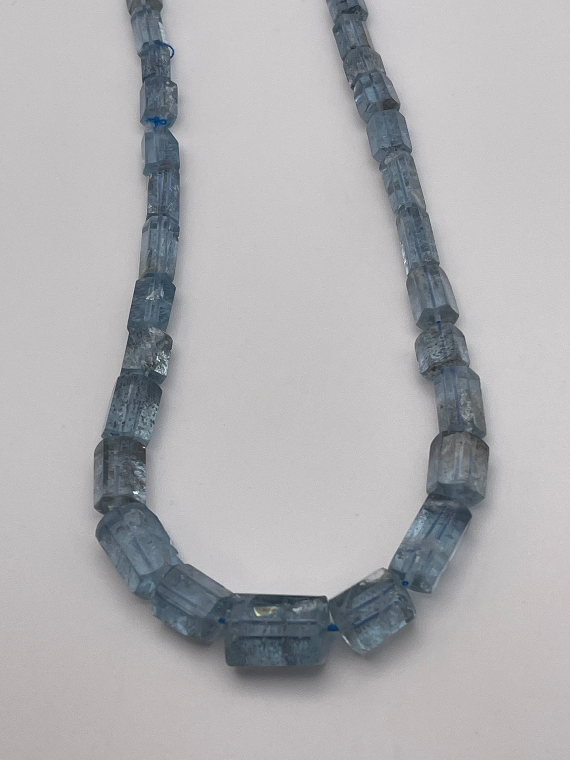 Aquamarine Barrel AAA Bead Strand.