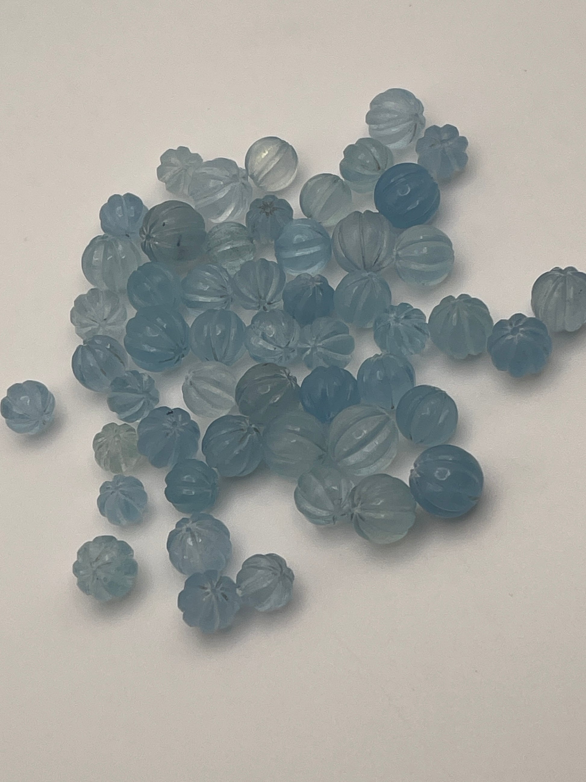 Aquamarine Carved AA Single Bead.