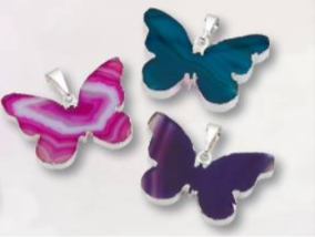 Assorted Agate Butterfly Pendant.