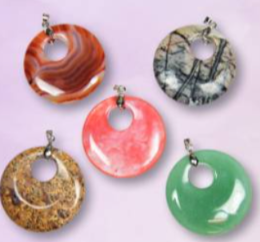 Assorted Gemstone Donut Pendant with Bail.