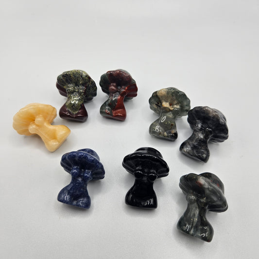 Assorted Gemstone Mushroom Goddess Bodies 1.5 inch.