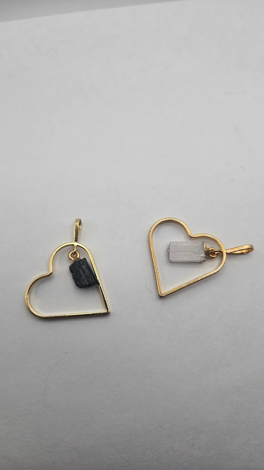 Assorted Gold Filled Gemstone Heart Pendant.