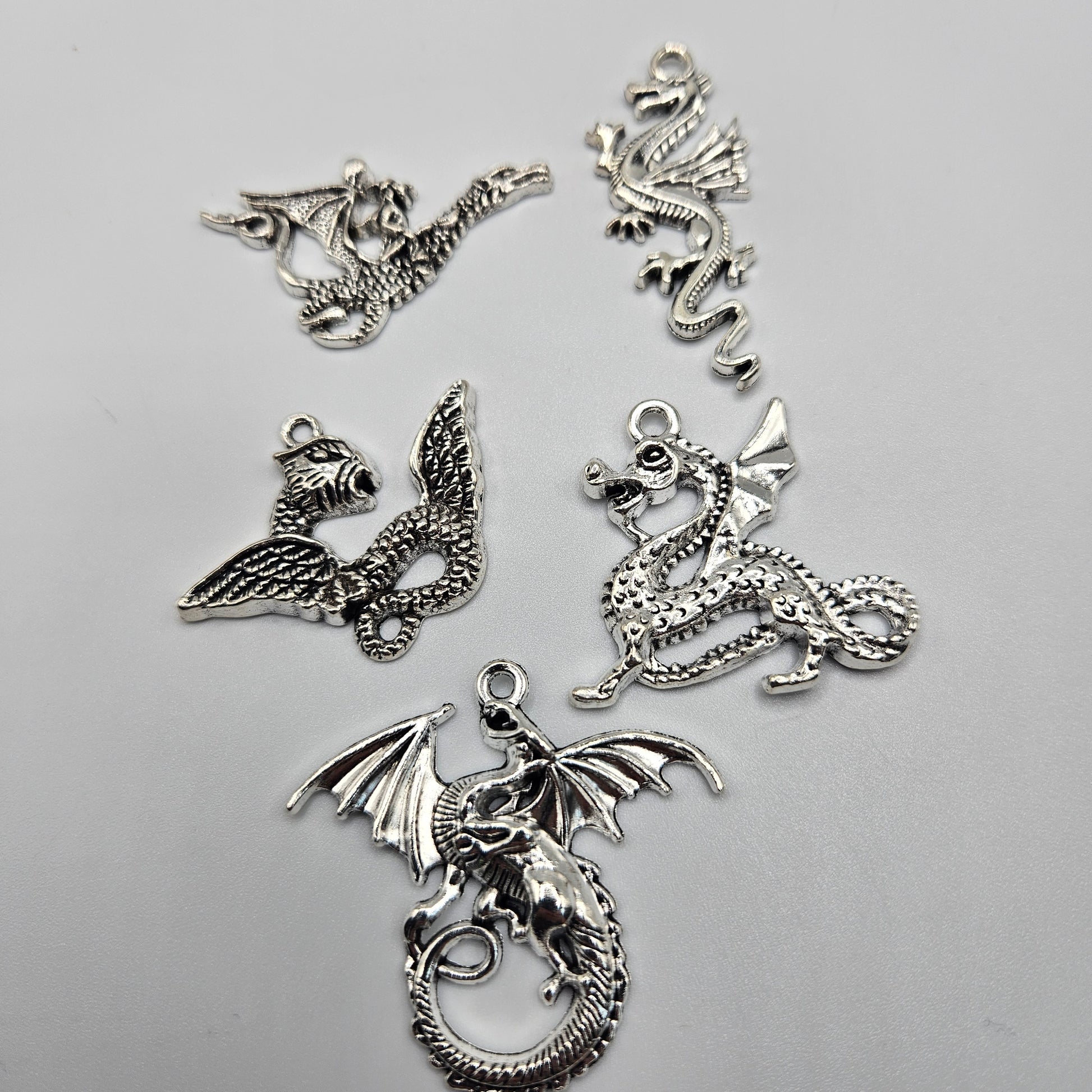 Assorted Metal Dragon Charms 1.5x1.5 inch.
