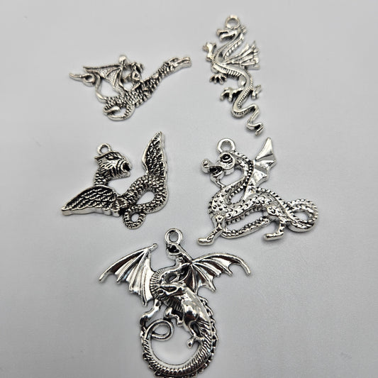Assorted Metal Dragon Charms 1.5x1.5 inch.
