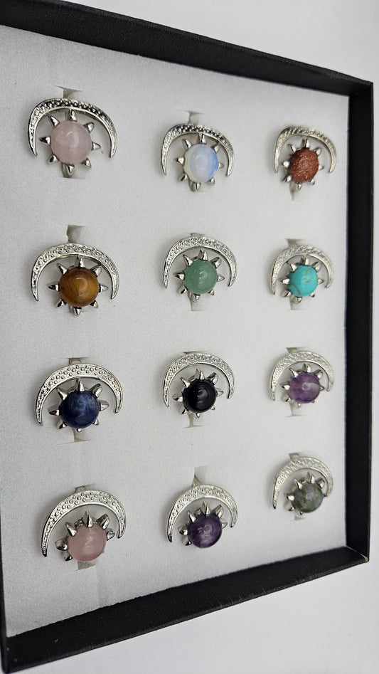 Assorted Moon Rings Adjustable.