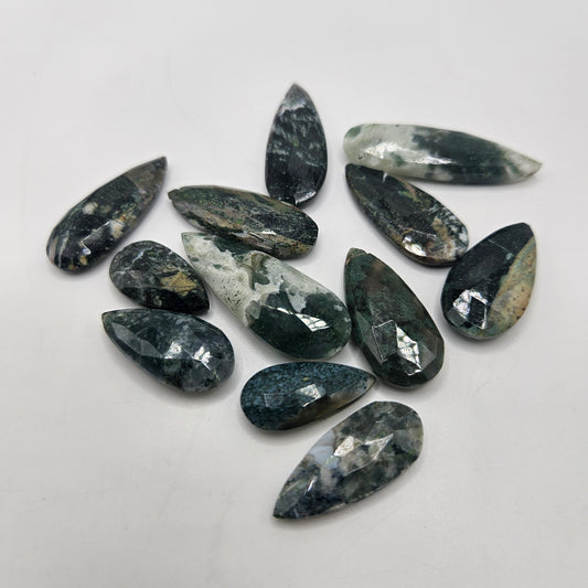 Assorted Moss Agate Top Drill Single Bead.