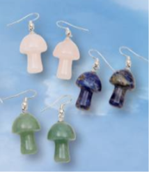 Assorted Mushroom Gemstone Earrings.