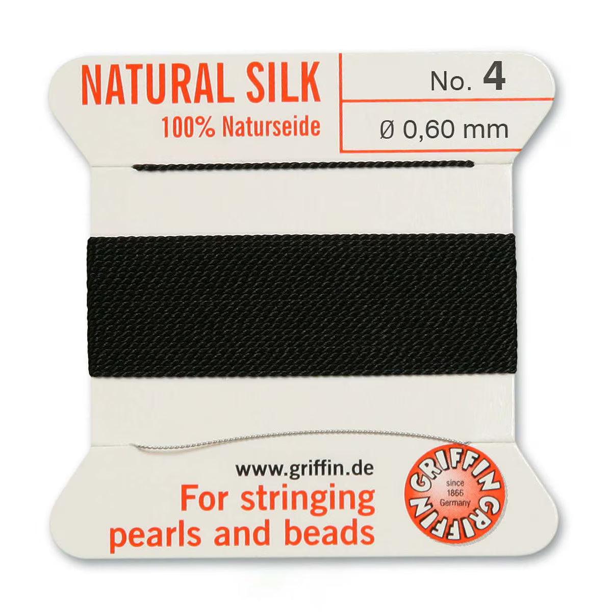 GRIFFIN SLK BD CORD BLACK SIZE 4- 2M- 0.6MM
