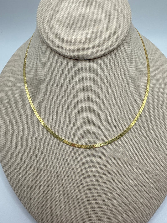 Beautiful16” 24k Gold Herringbone Chain 3mm.