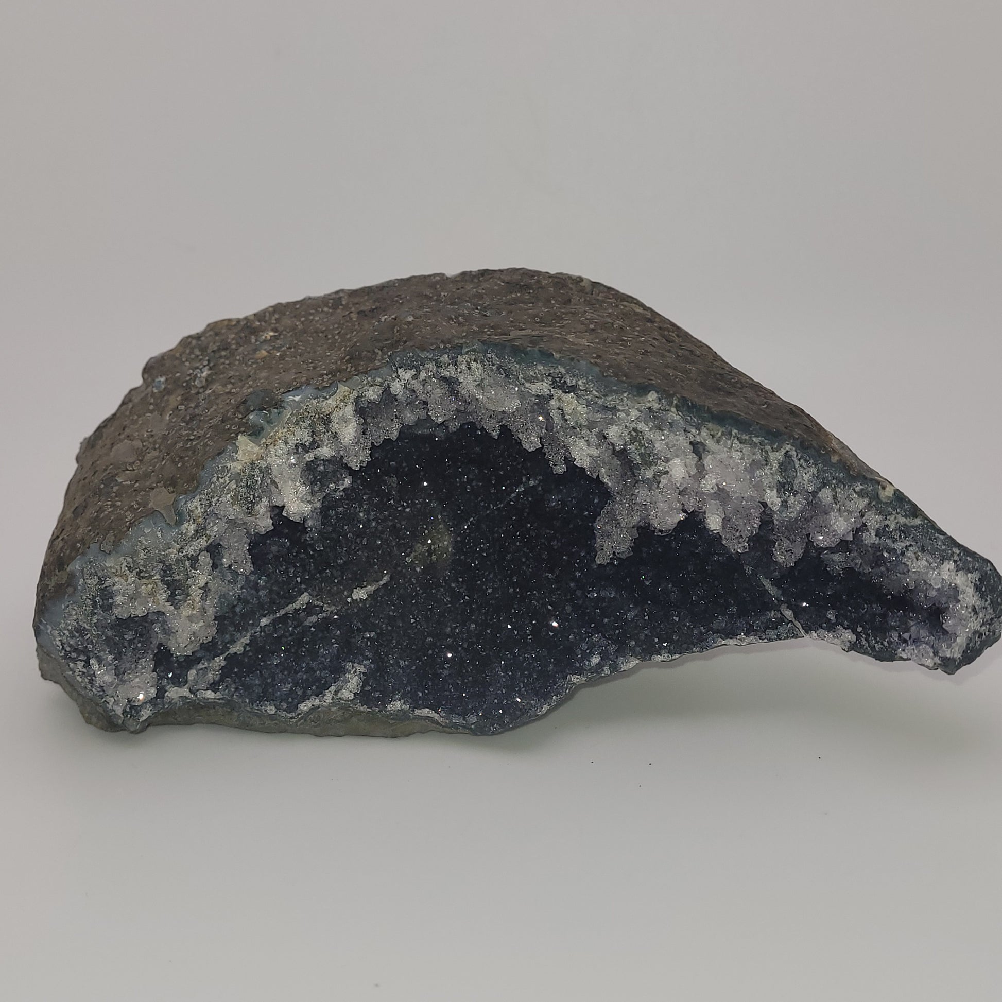 Black Amethyst Druzy Stalactite Display Specimen.