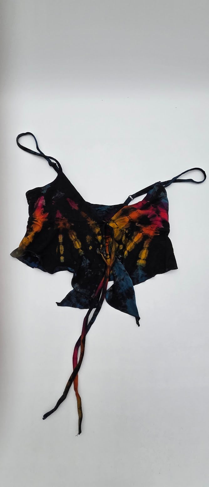 Black Tie Dye Butterfly Tank-Top.