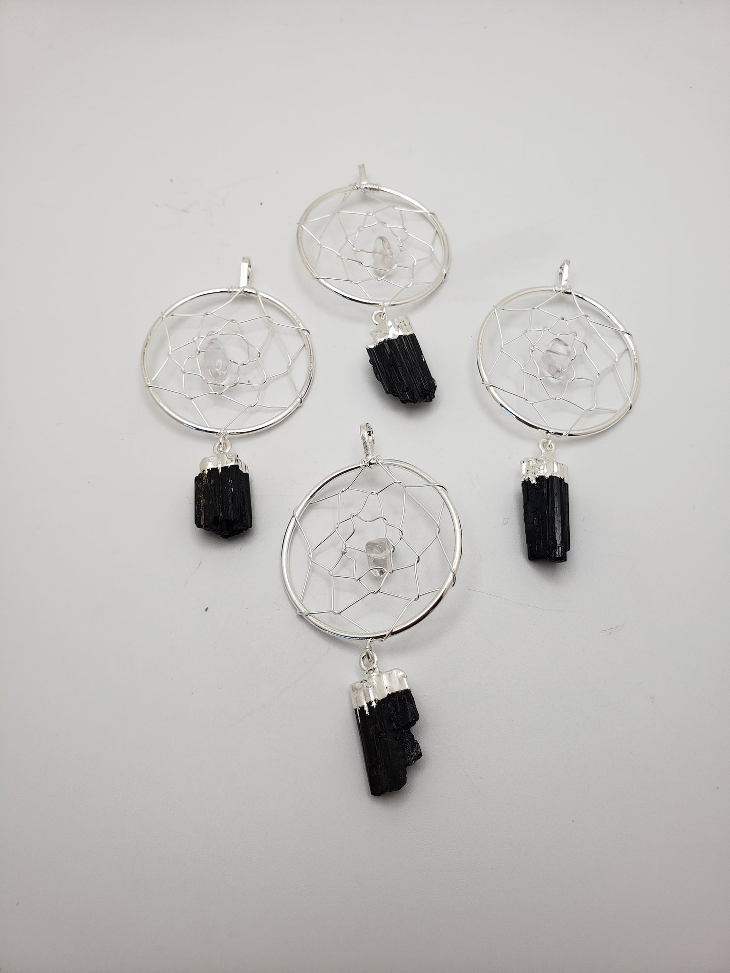 Black Tourmaline Dreamcatcher Pendant.