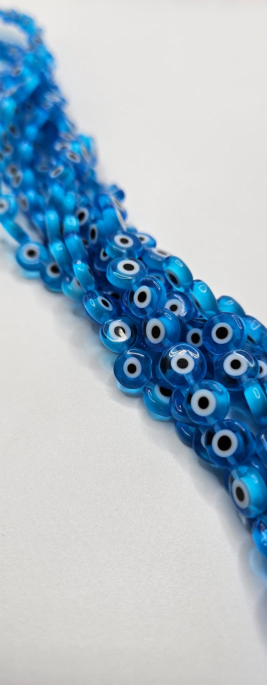 Blue Evil Eye Glass Bead Strand.