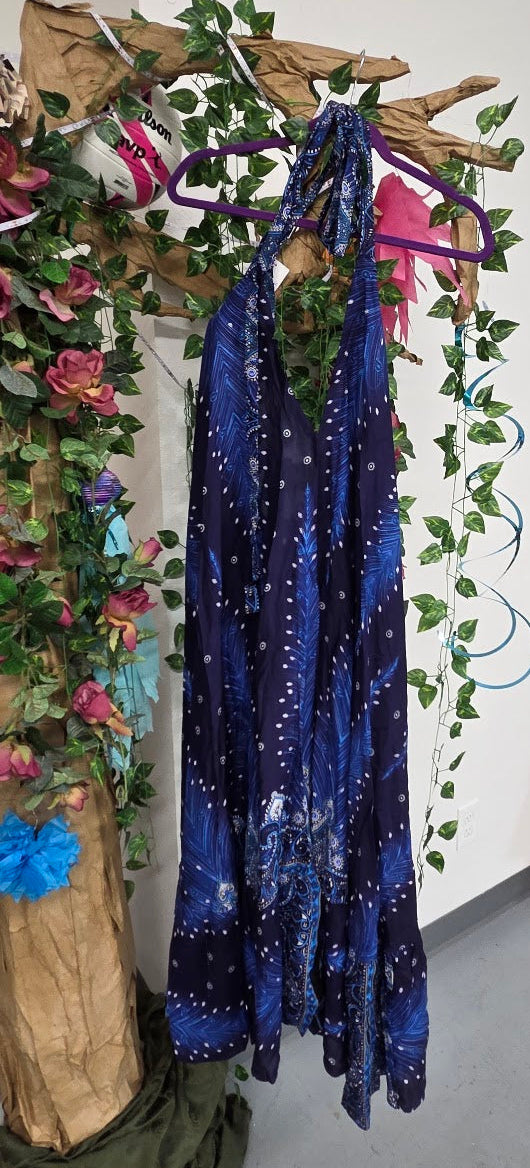 Blue Halter Dress.