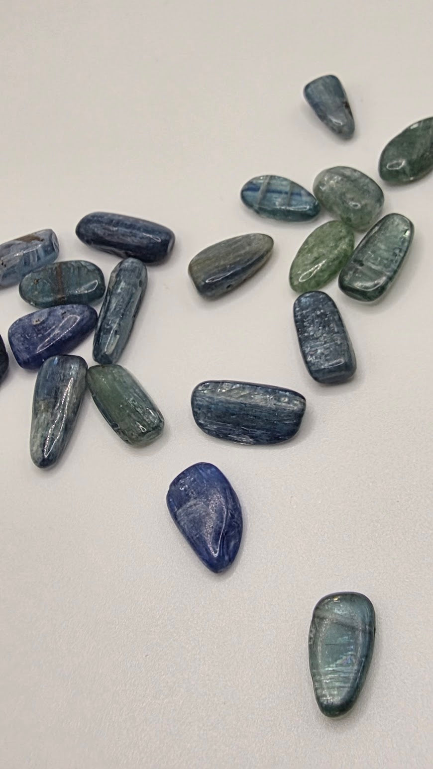 Blue and Green Kyanite Side Drill Single Bead.