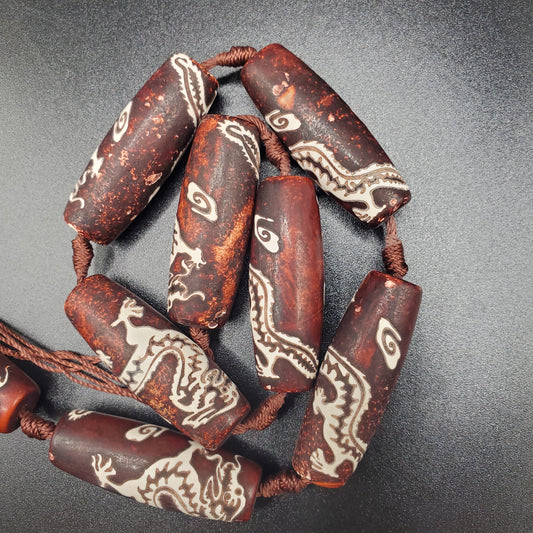  Brown Agate Dragon Bead.