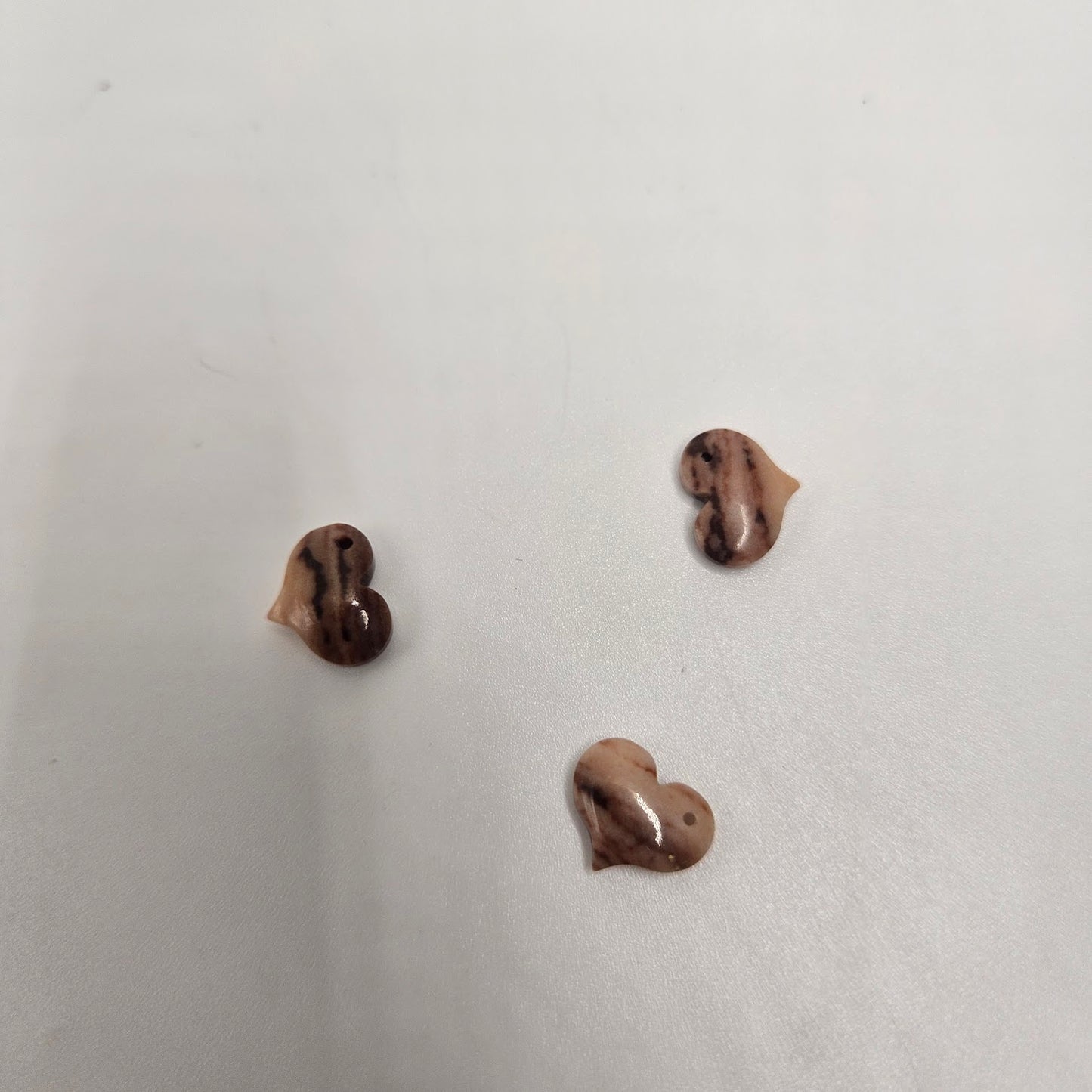 Brown Agate Heart Top Drill Single.