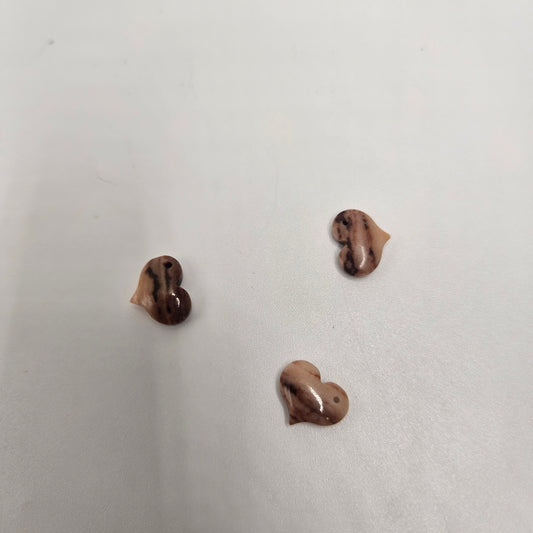 Brown Agate Heart Top Drill Single.