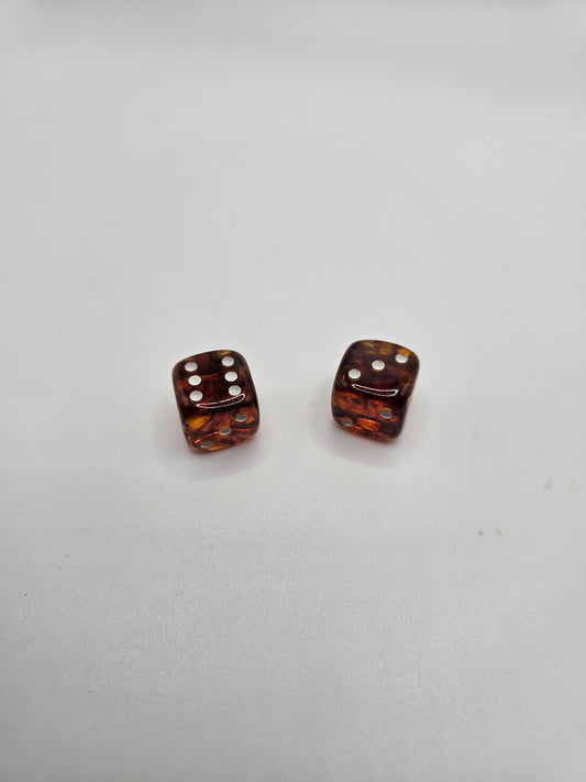 Brown Amber Dice Pair.