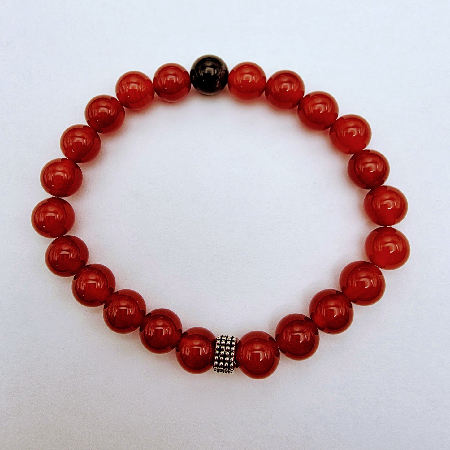 Carnelian and Lava Stone Stretch Bracelet Kit.