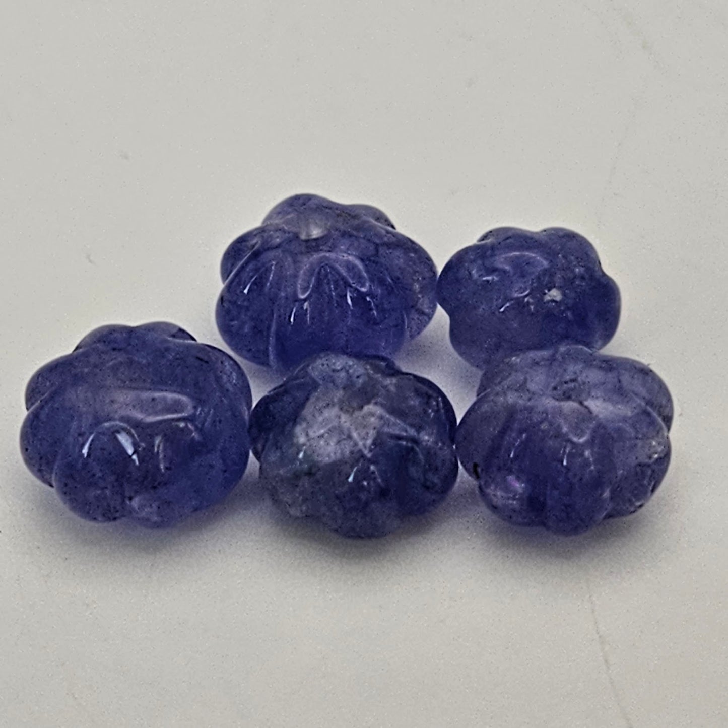 Carved Tanzanite Single Bead.