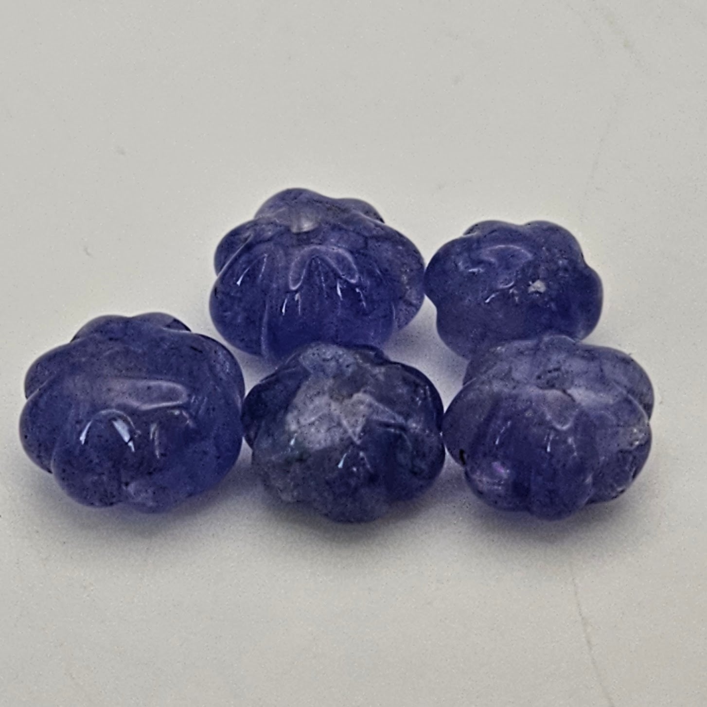 Carved Tanzanite Single Bead.