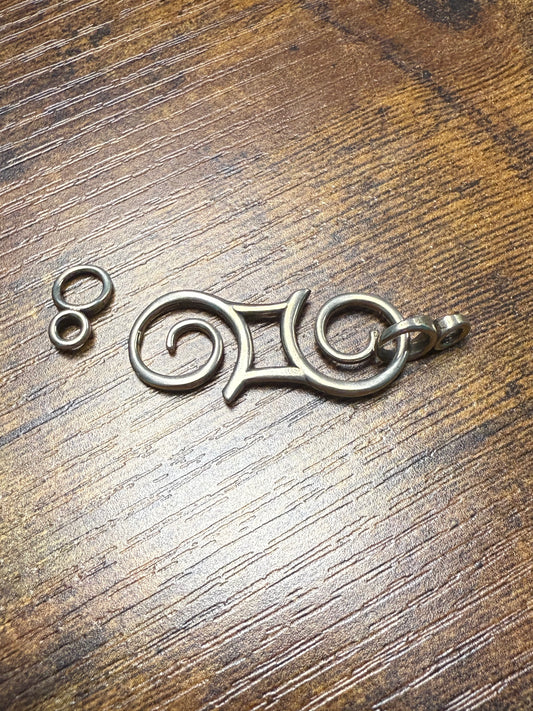 Celtic Double Hook Spiral Removable Clasp with 2 loops bronze by Kim Fox.