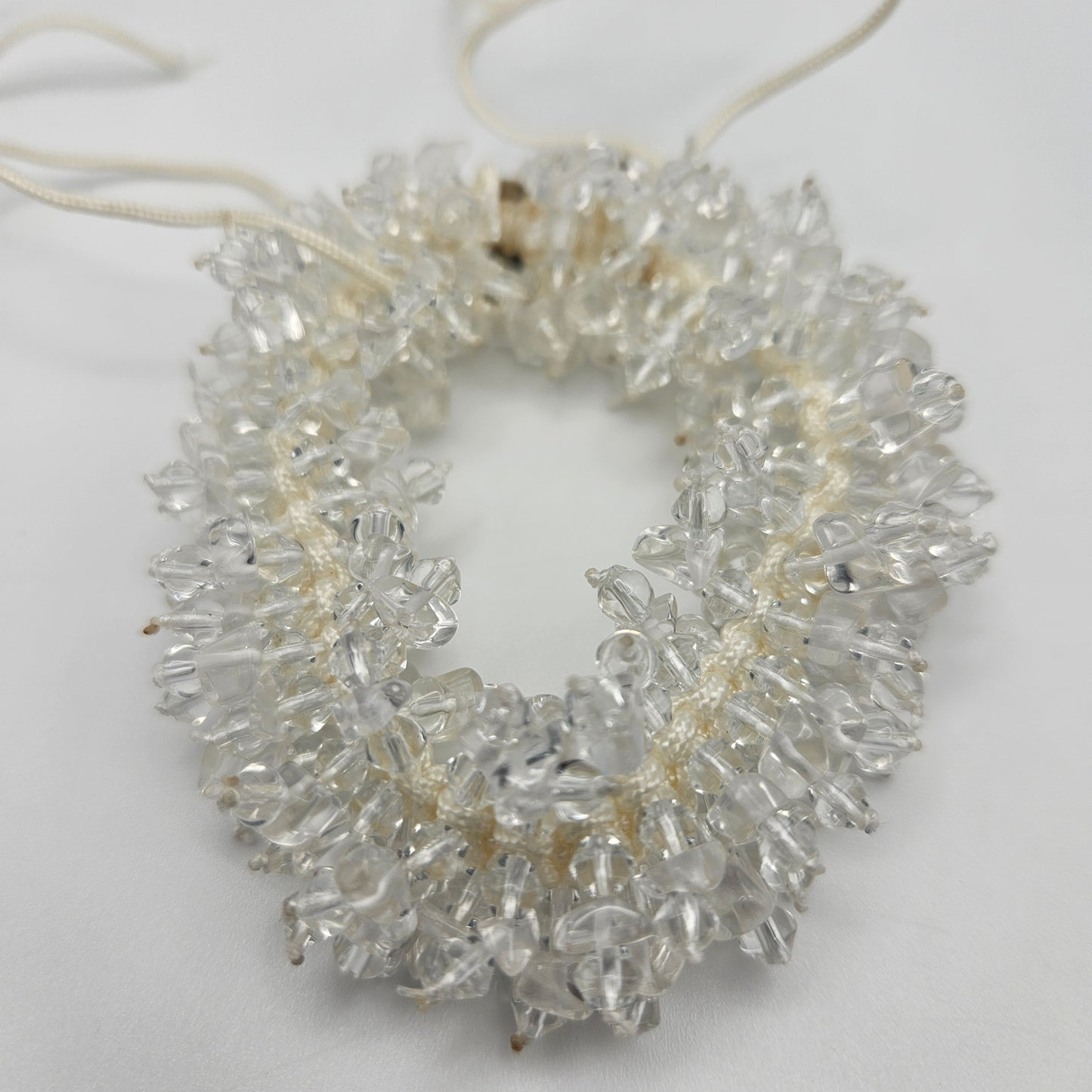 Clear Quartz Gemstone Cluster Macrame Bracelet Adjustable.