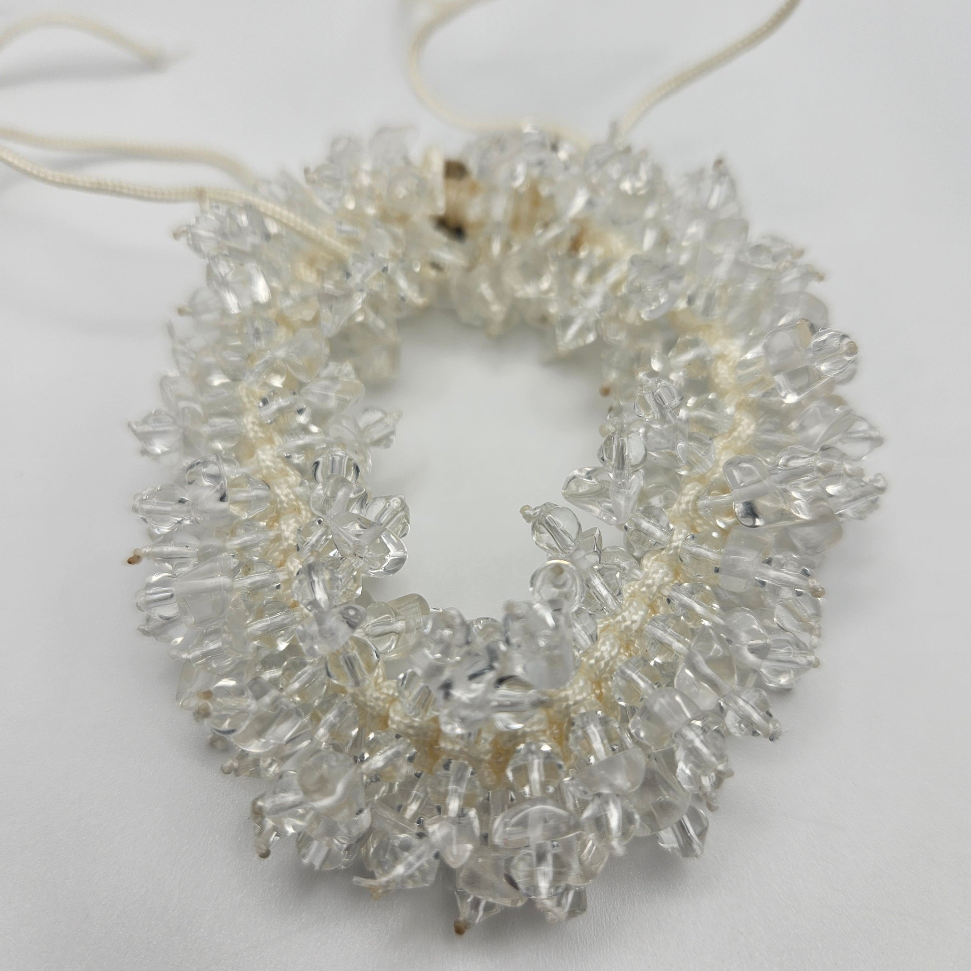 Clear Quartz Gemstone Cluster Macrame Bracelet Adjustable.