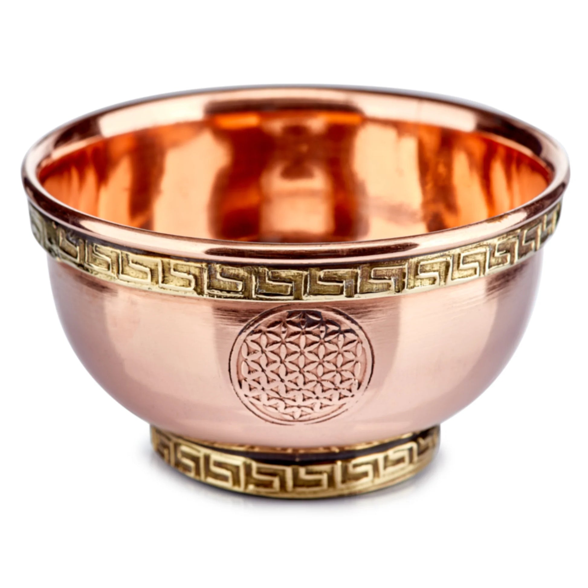 Copper Offering Bowl Flower Of Life.