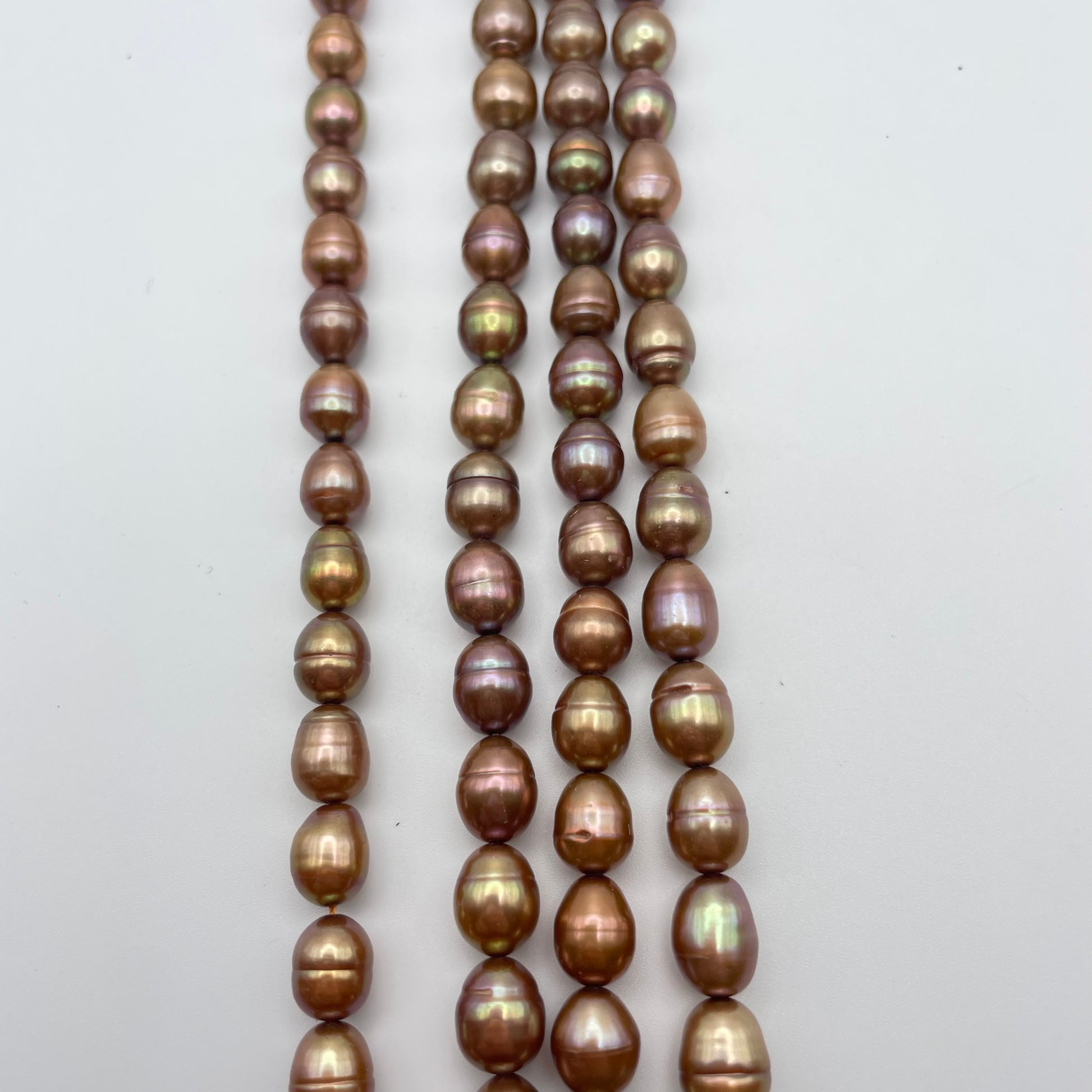 8mm Gold & Brown Rice Pearl Strand