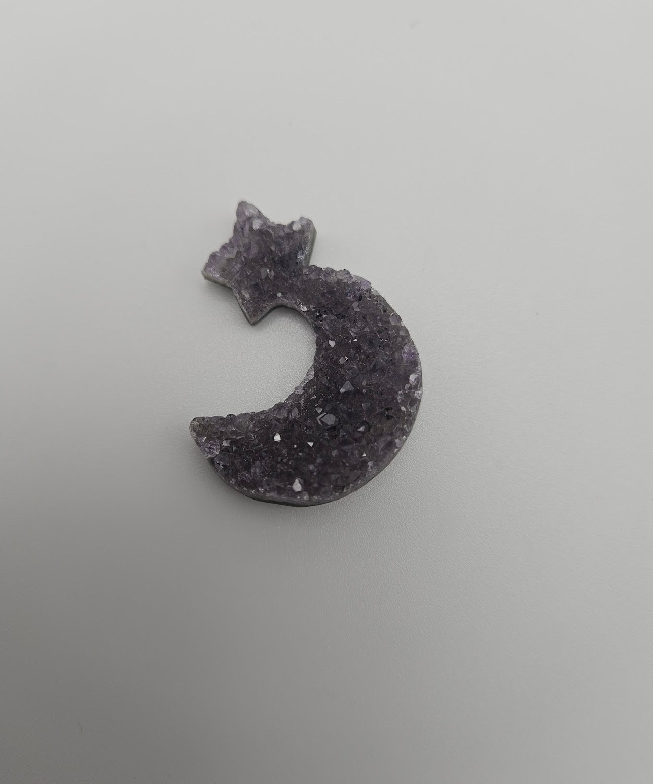 Druzy Amethyst Moon and Star.
