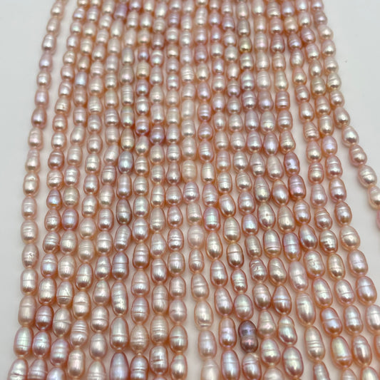 4mm Pink Potato Pearl Strand