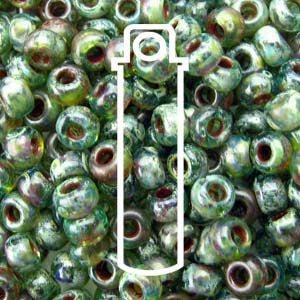 8/0 Round Picasso Olivine Transparent 22g 8-94506-tb