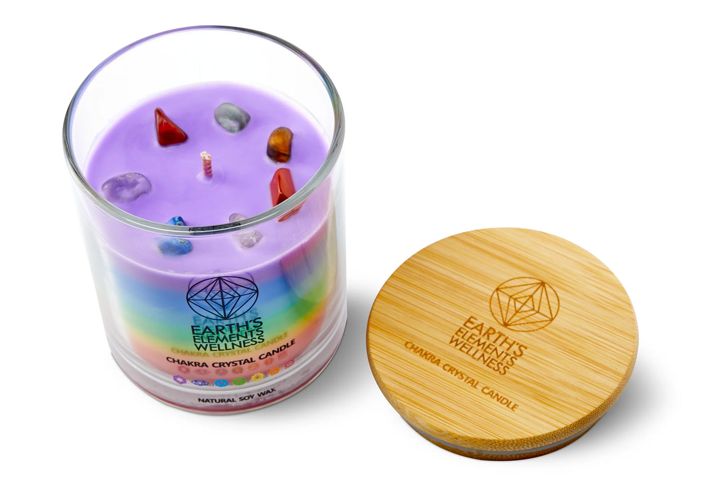 Earth Elements 7 Chakra Crystal Candle.