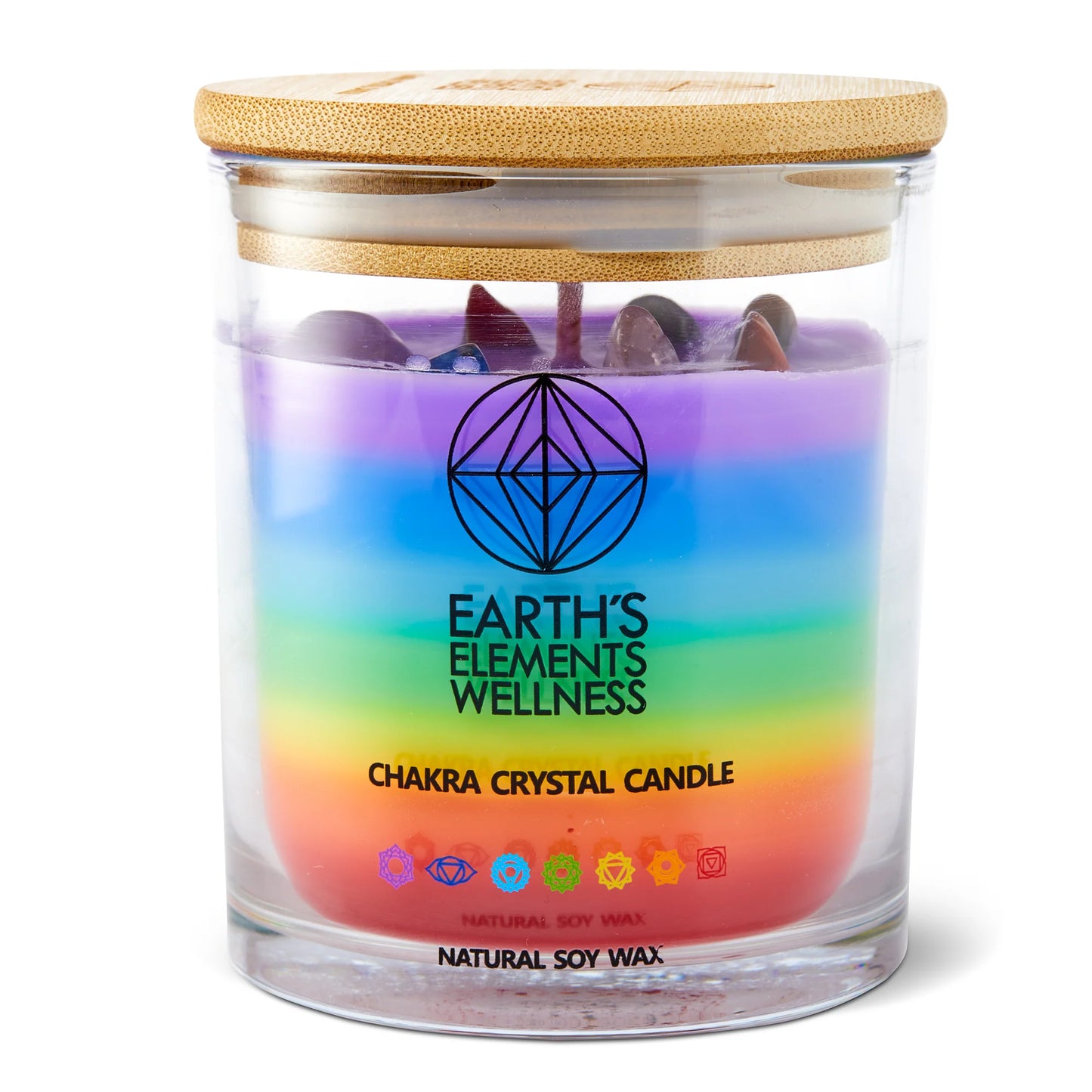 Earth Elements 7 Chakra Crystal Candle.