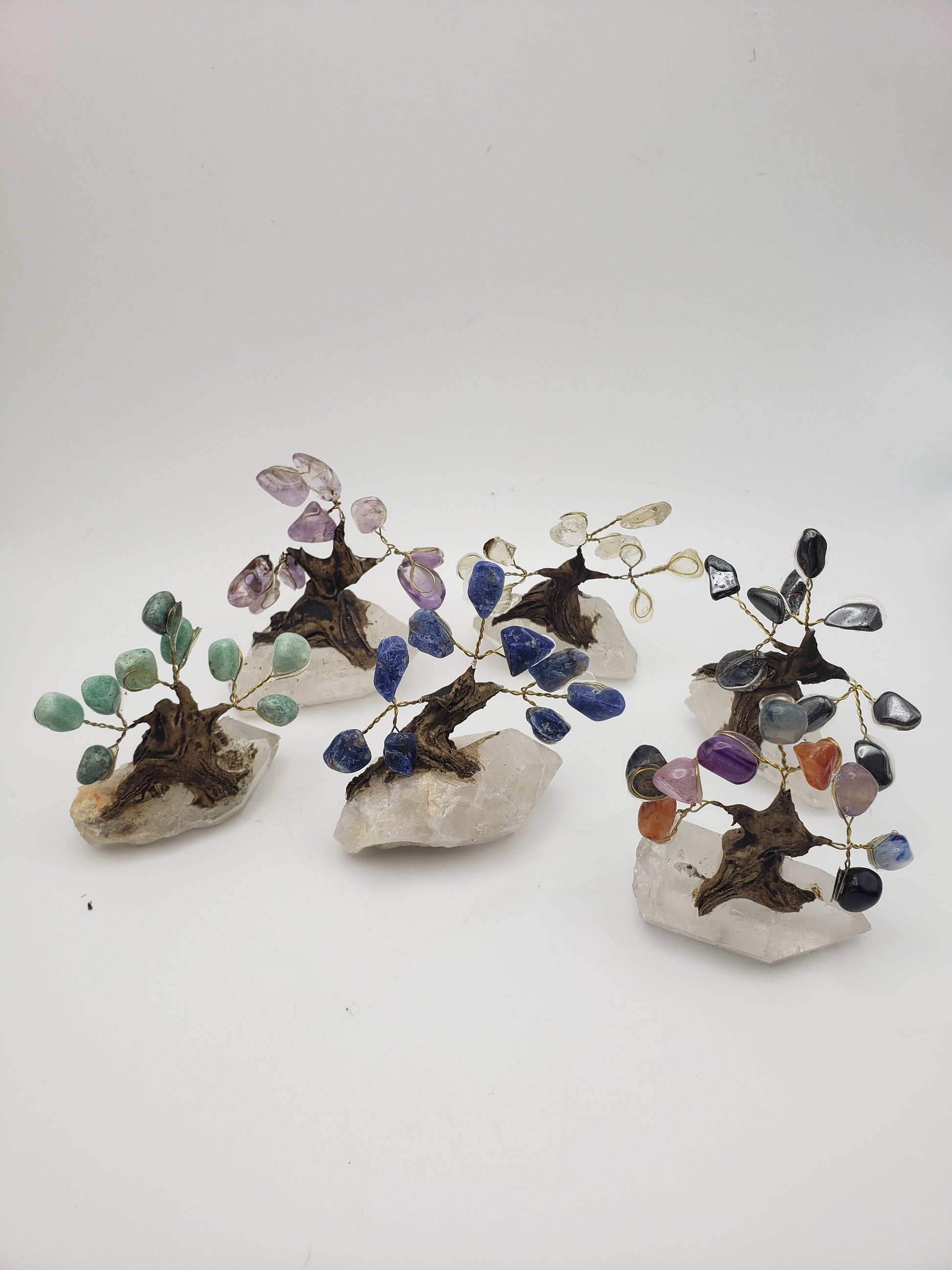 Extra Small Gemstone Tree of Life on Quartz.