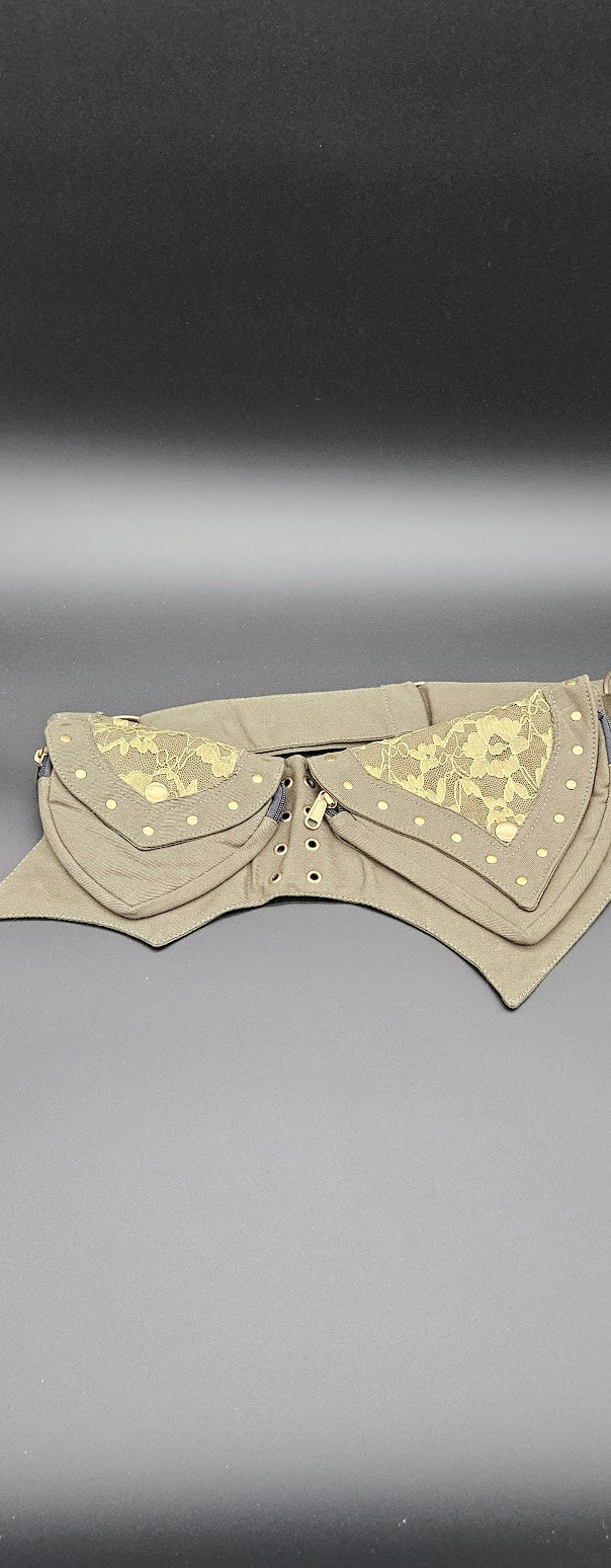 Fanny Pack Green Lace Triangle Two-Pack.