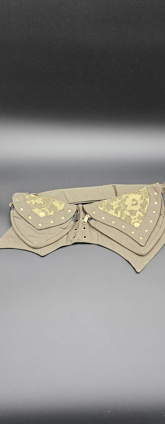 Fanny Pack Green Lace Triangle Two-Pack.